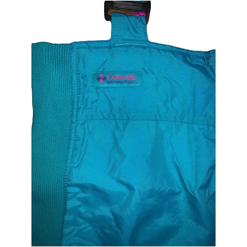 VTG Columbia Snow Pants Youth XL Insulated Ski Bibs Adj Straps Overall Turquoise